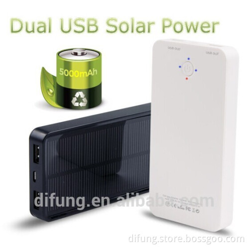 2016 Alibaba reliable factory high quality patent solar charger custom powerbank 5000 mah